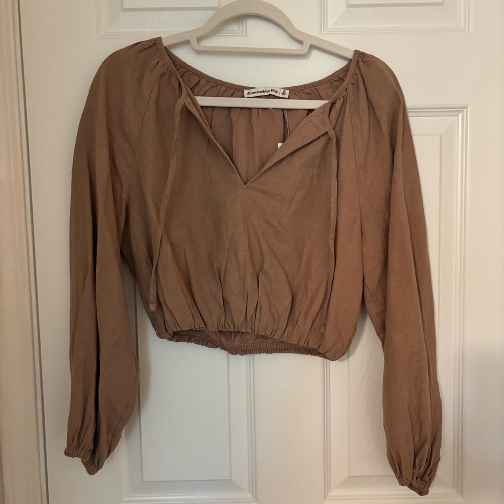 Abercrombie & Fitch Brown Crop Blouse